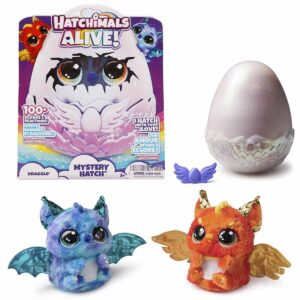 69282 SUN- Sesli ve Işıklı Hatchimals Alive Mystery Hatch Draggle İnteraktif Peluş Sürpriz Yumurta