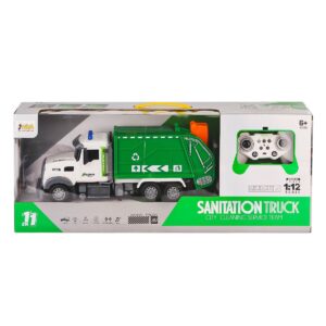 A8196-QH9003-1-2 Kumandalı Sesli ve Işıklı Çöp Kamyonu 1:12-Asya Oyuncak